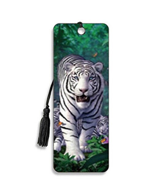 Marcador de Páginas 3D com Borla Tigre Branco 669 - Multicolor Multicolor-1