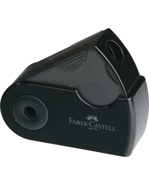 Afilalápices con Funda Protectora Deposito Simple Faber-Castell Negro Negro-1