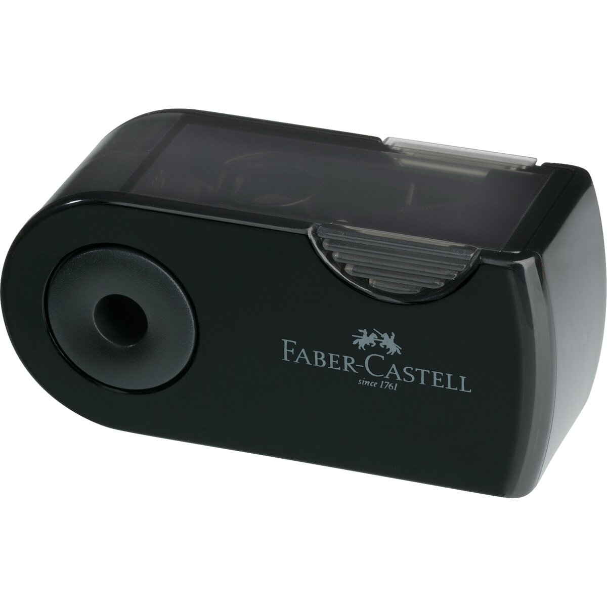 Afilalápices con Funda Protectora Deposito Simple Faber-Castell Negro Negro-2