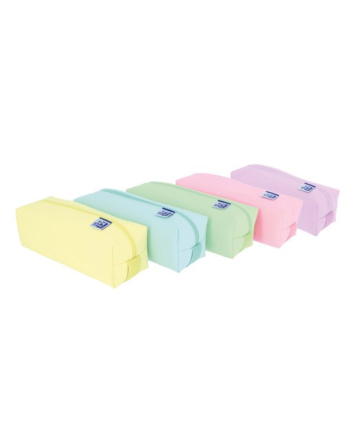 Estuche Cuadrado Grande Esponjoso 22x8x7 cm Kangoo Live&Go Oxford Colores Pastel Surtido-1