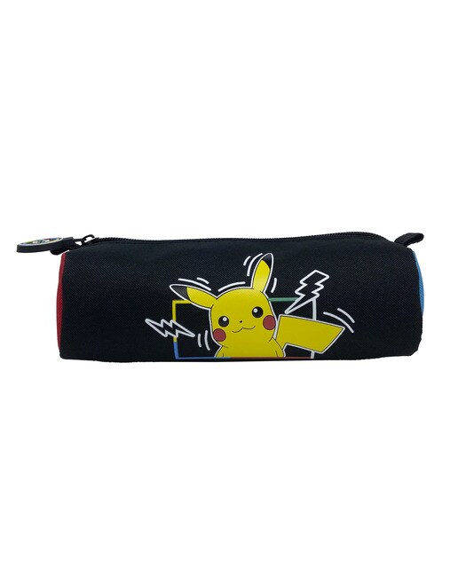 Estojo Simples Cilíndrico Pokémon Colorful Collection - Preto e Estampado Multicolor Preto / Multicolor-1
