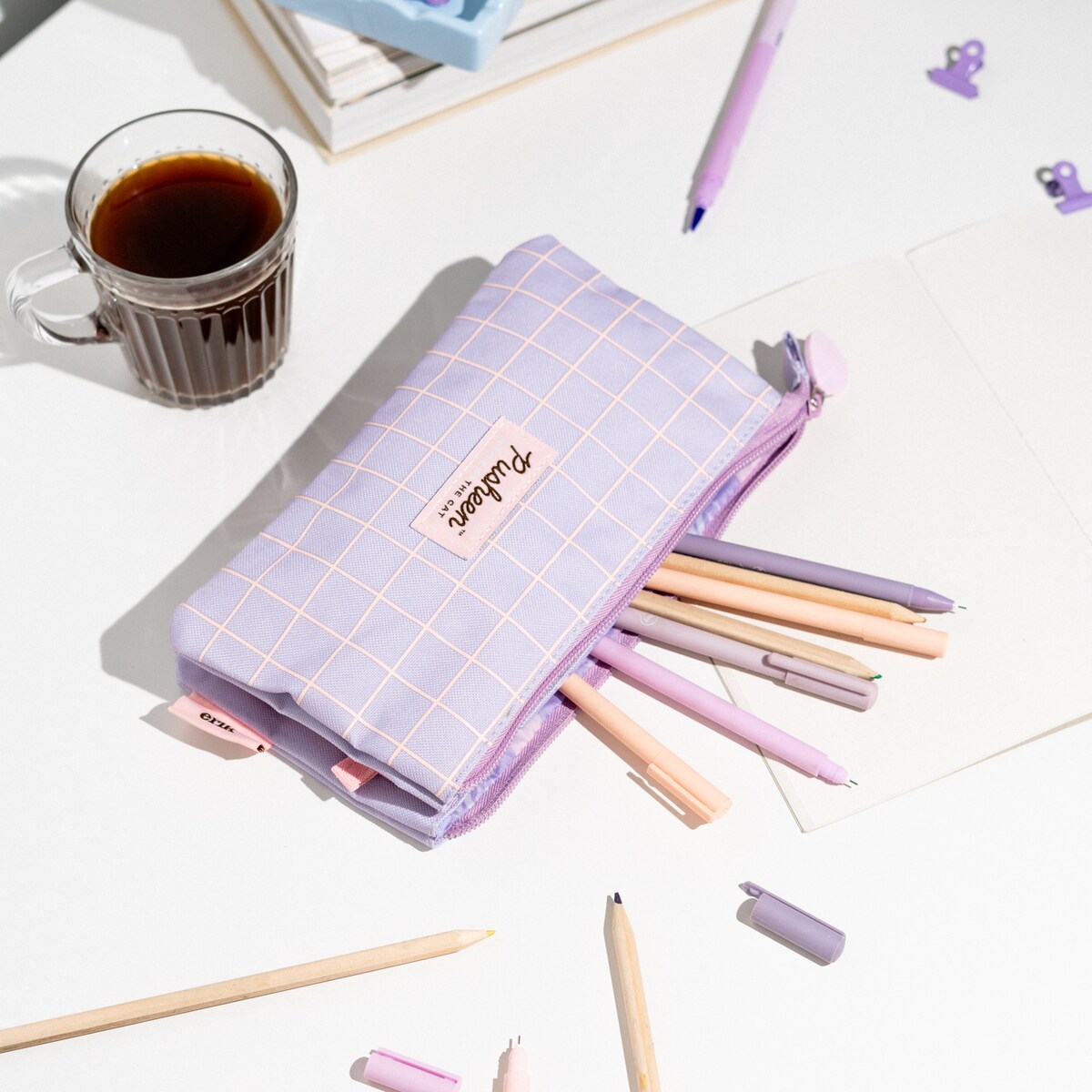 Estuche triple Pusheen Moments Erik lila Lila / Rosa-6