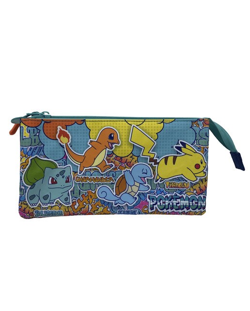 Estojo Simples Triplo Pokémon Urban Color - Azul Multicolor 1