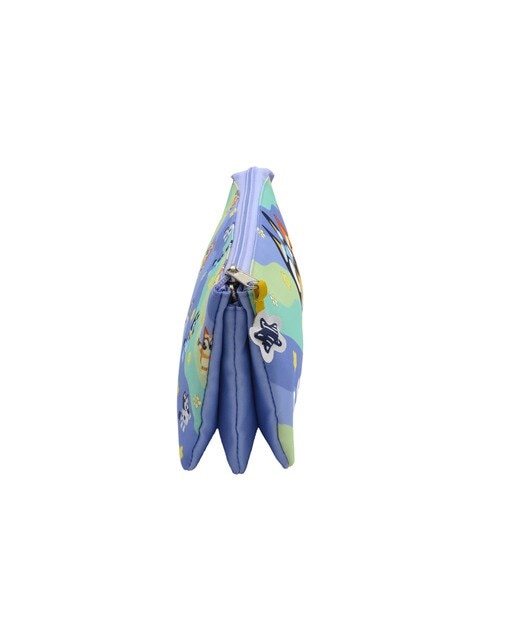 Estojo simples Triplo com 5 Furos Bluey Light Waves - Azul Multicolor Azul-4