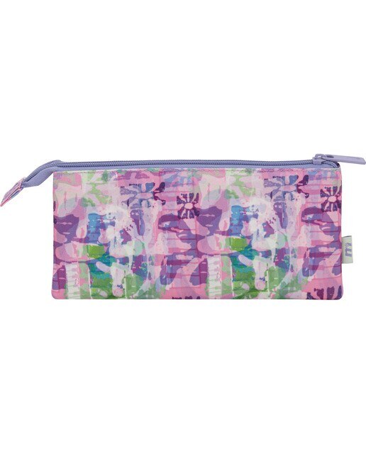 Estojo 3 bolsos com fecho principal Kway Tandem roxo e verde Roxo / Branco-2