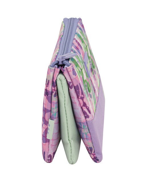 Estojo 3 bolsos com fecho principal Kway Tandem roxo e verde Roxo / Branco-3
