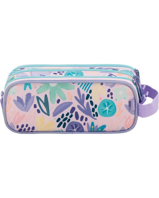 Mala de grande capacidade Aquarelle Tandem lilás e branca de corpo triplo com grande capacidade Lilás / Branco-2