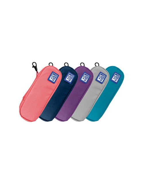 Estojo com gancho para pendurar, bolso e elástico para prender aos Cadernos, é feito de plástico reciclado b-hook Oxford 5 cores selecionadas. Sortido-1