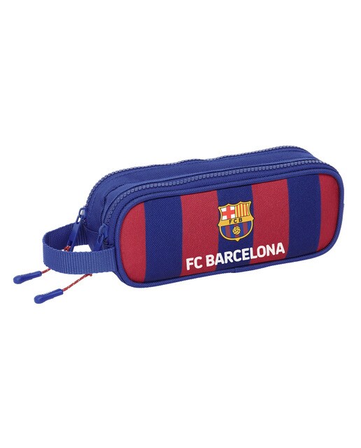 Estojo duplo para lápis F.C. Barcelona Safta azul-marinho e castanho Azul / Grená-1