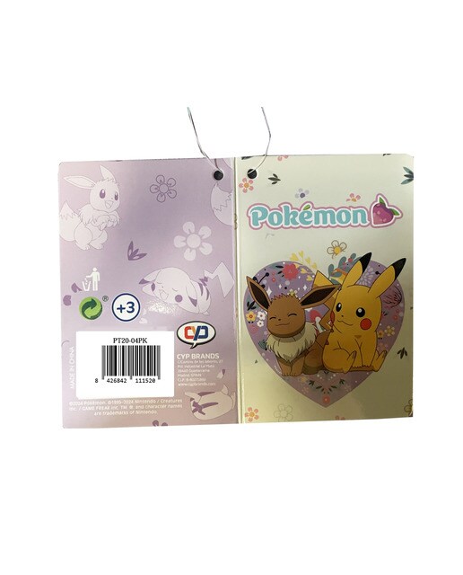Portatodo triple con 5 huecos Pokémon Flowers CyP Brands beige malva multicolor Beige-4