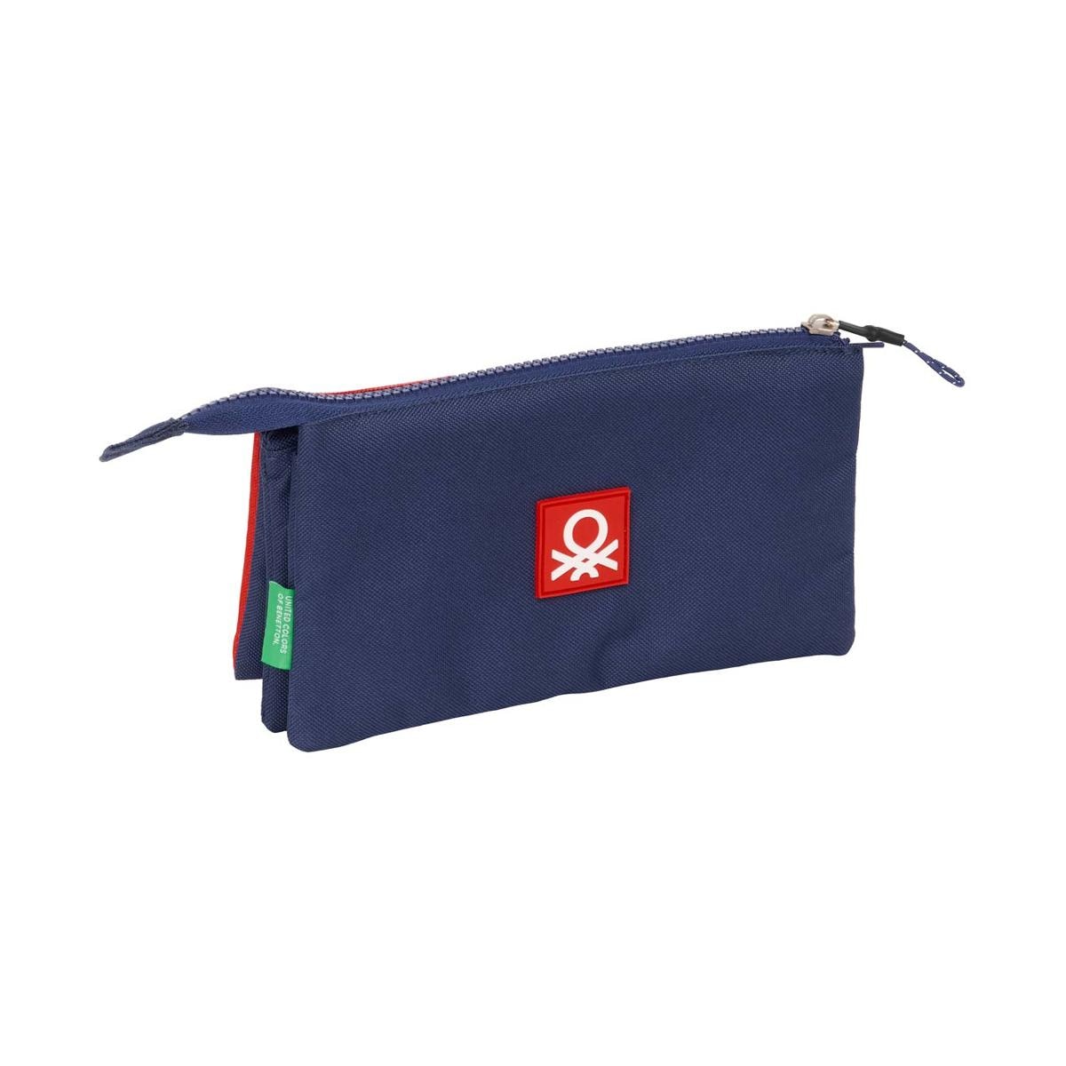Estojo triplo Benetton Safta azul marinho Azul-marinho-2