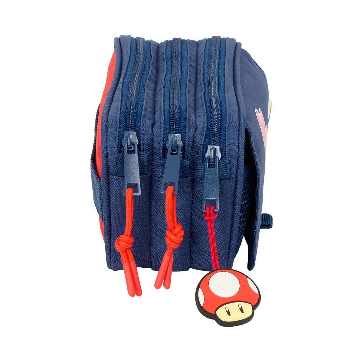 Portatodo triple big Super Mario Bros Safta azul oscuro y rojo Azul oscuro / Rojo-3