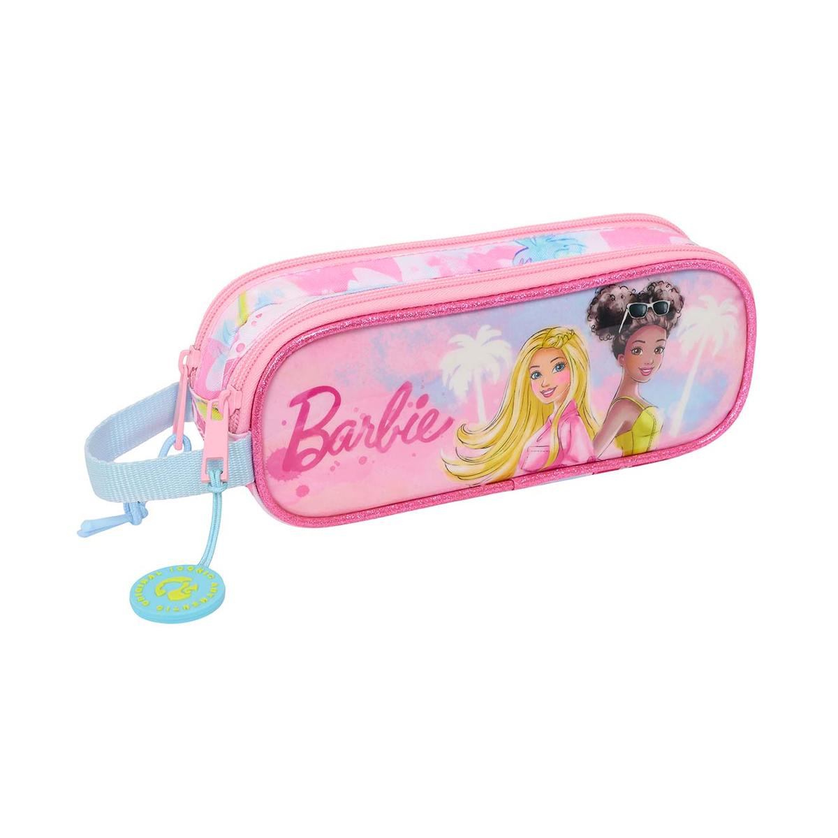 Estojo duplo Barbie Safta rosa e celeste Rosa-1