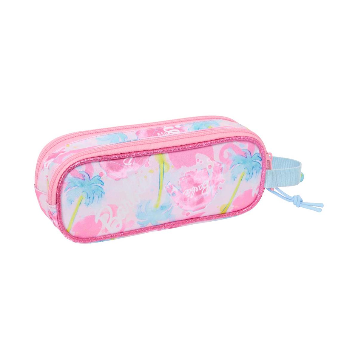 Estojo duplo Barbie Safta rosa e celeste Rosa-2
