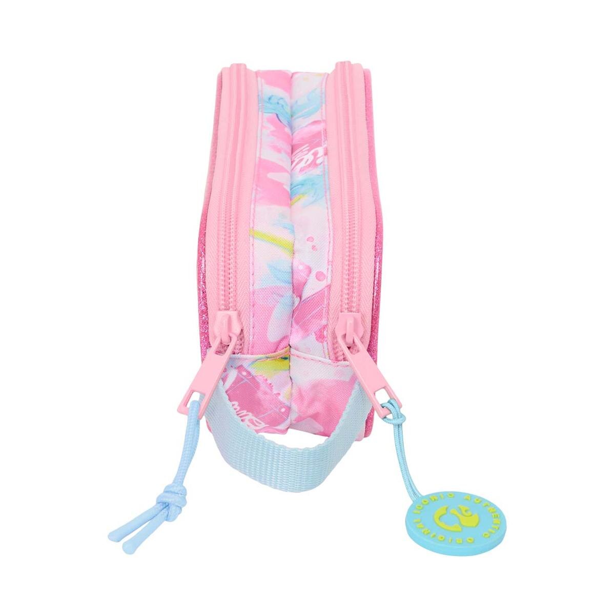 Estojo duplo Barbie Safta rosa e celeste Rosa-3
