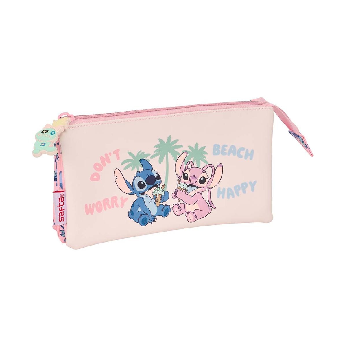 Portatodo triple Lilo & Stitch Safta rosa pastel Rosa pastel-1