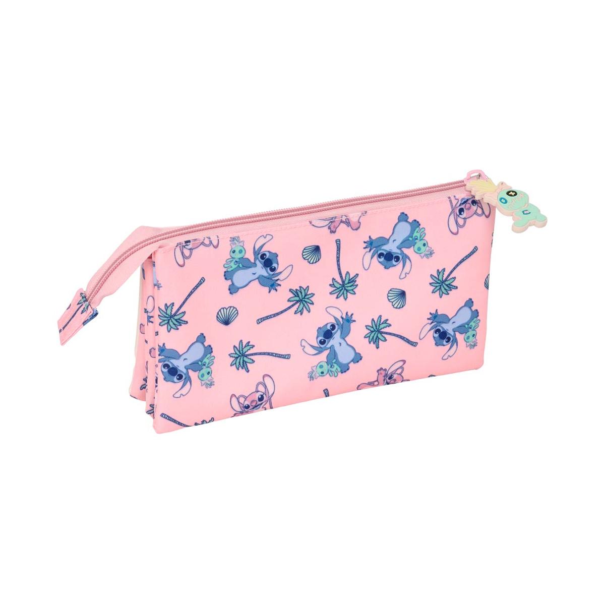 Portatodo triple Lilo & Stitch Safta rosa pastel Rosa pastel-2
