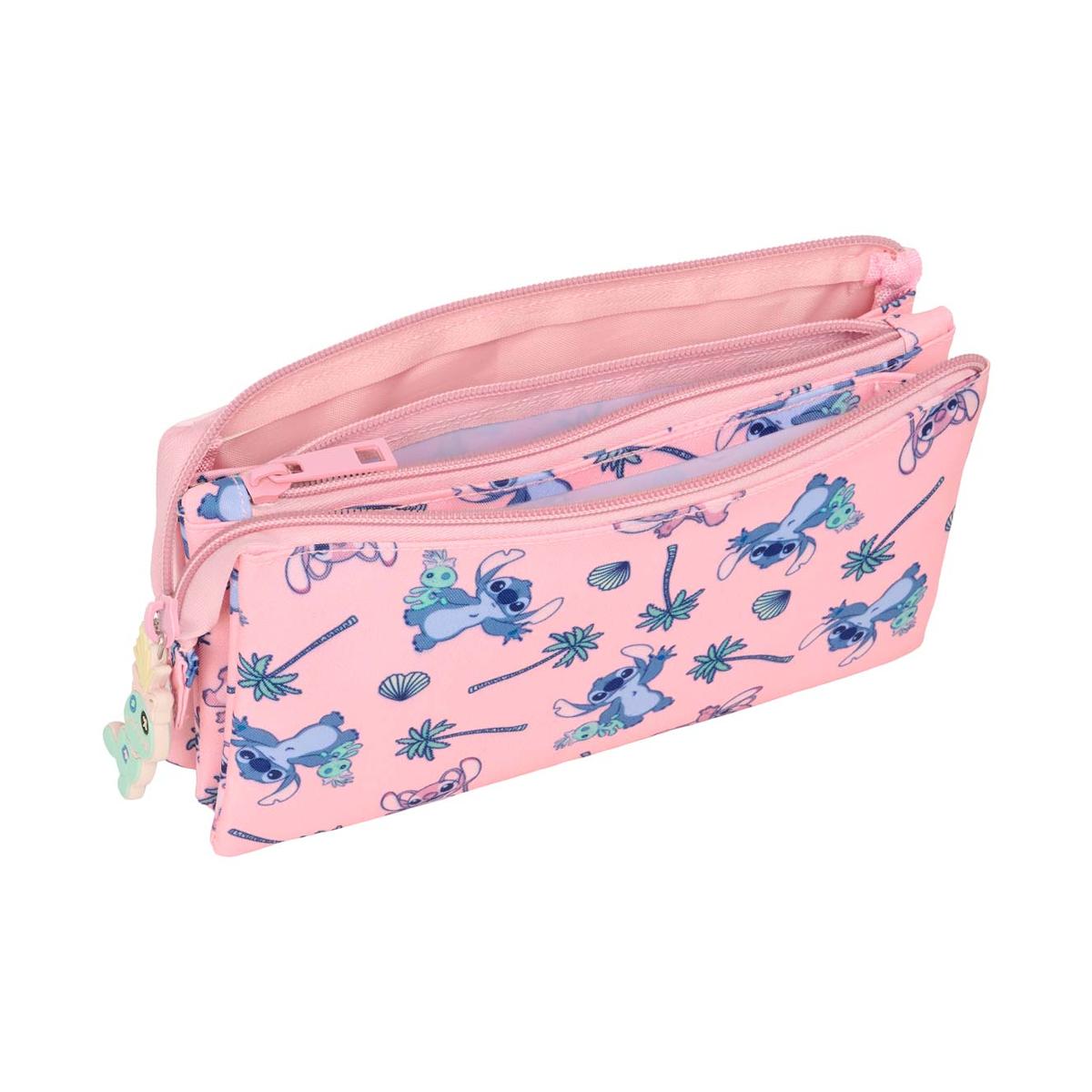 Portatodo triple Lilo & Stitch Safta rosa pastel Rosa pastel-3