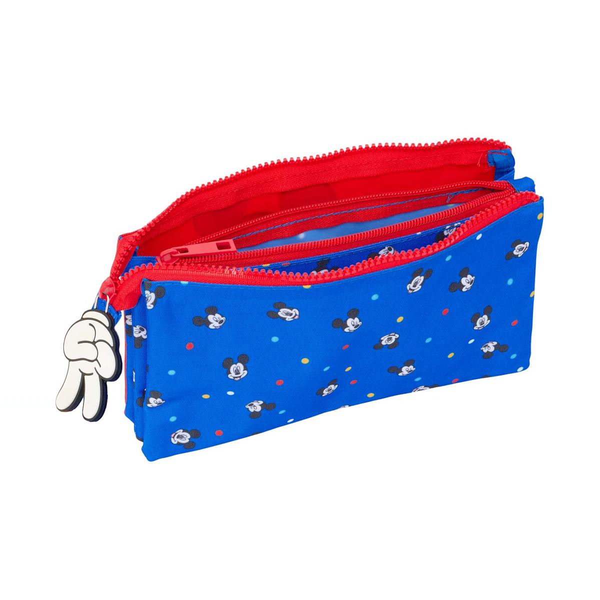 Estojo triplo Mickey Clubhouse Safta azul Azul-3