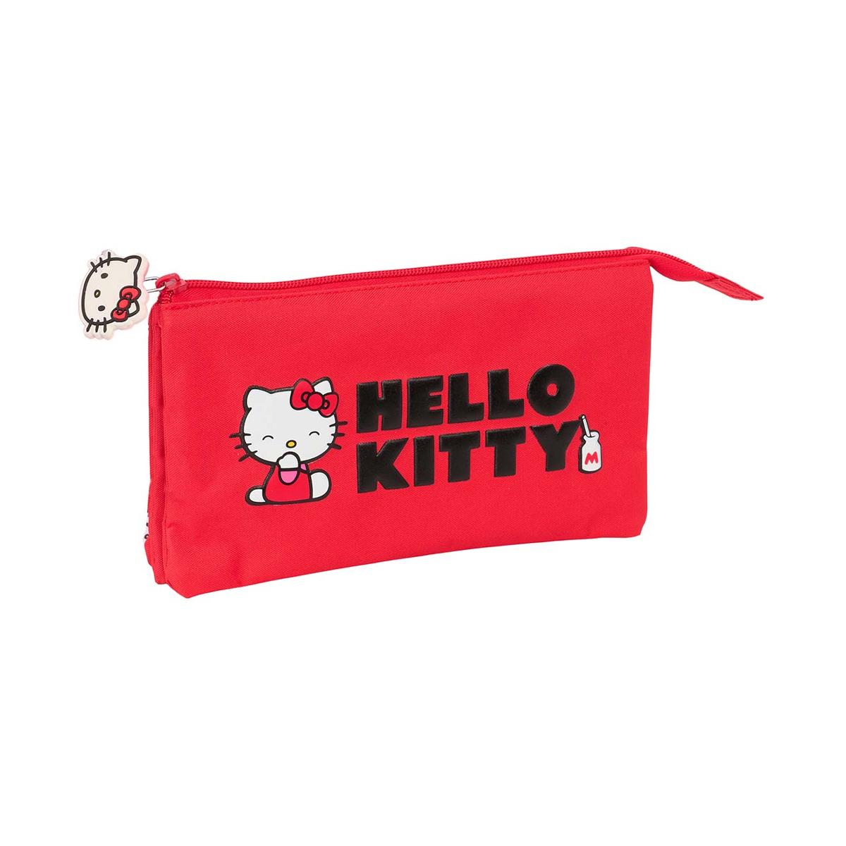 Estojo triplo Hello Kitty Safta vermelho Vermelho / Branco-1