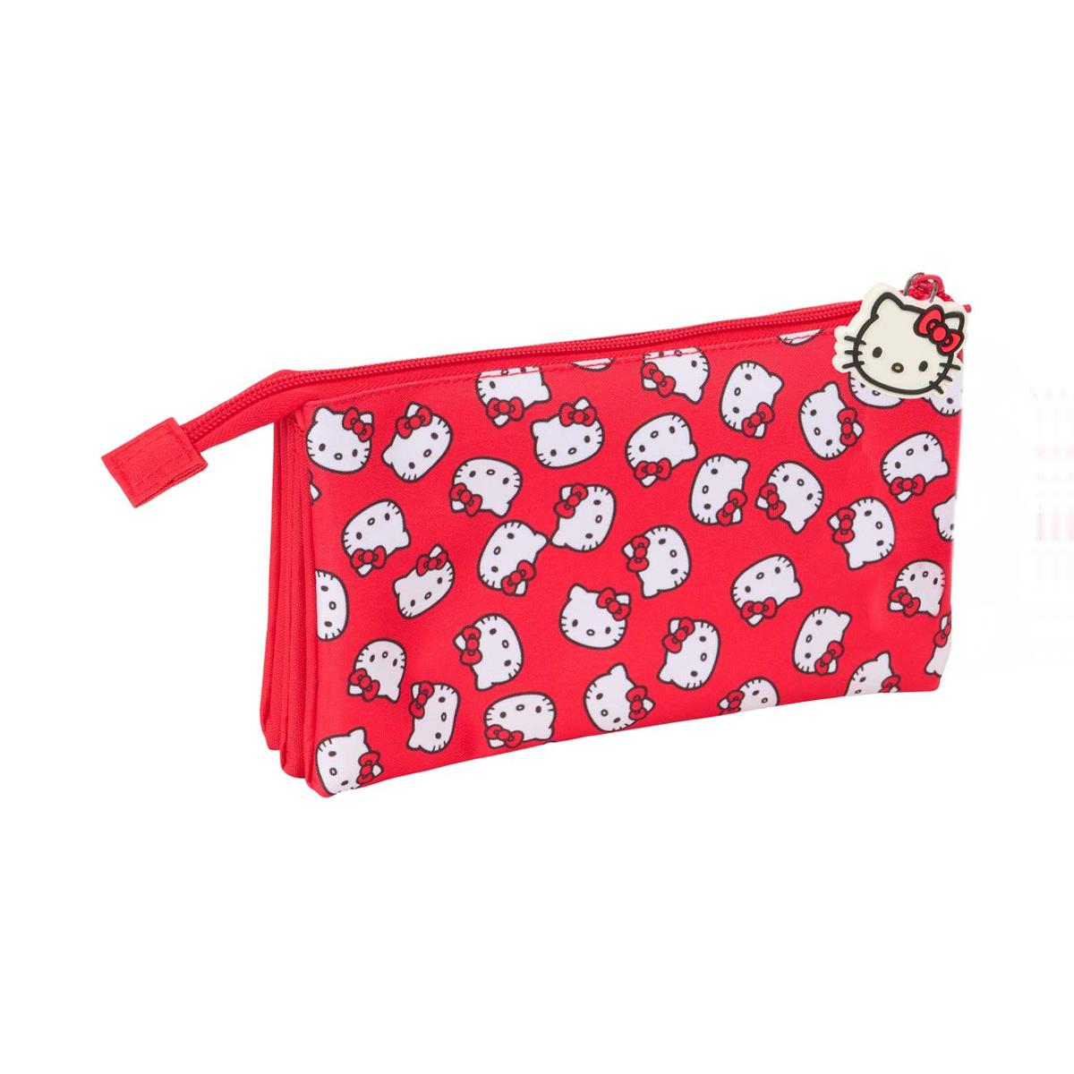 Estojo triplo Hello Kitty Safta vermelho Vermelho / Branco-2