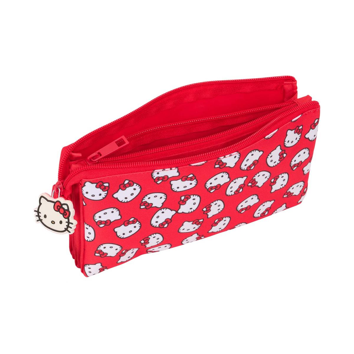 Estojo triplo Hello Kitty Safta vermelho Vermelho / Branco-3