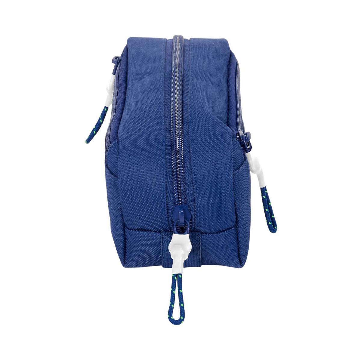 Portatodo triple pequeño con goma elastica 22cm F.C. Barcelona azul marino Azul marino-4