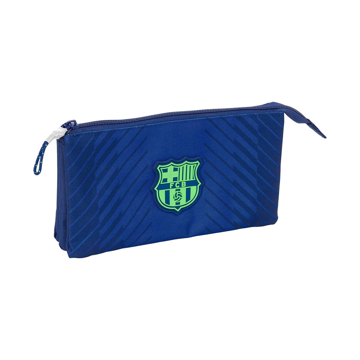 Estojo triplo F.C. Barcelona azul marinho Azul-marinho-1