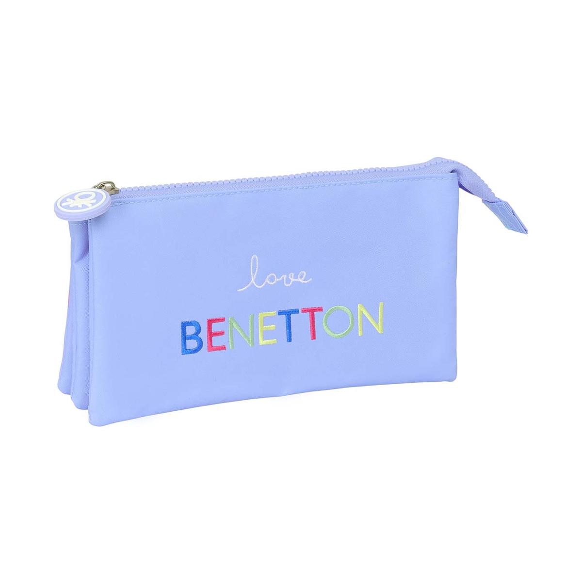 Estojo triplo Benetton Safta lilás Lilás-1