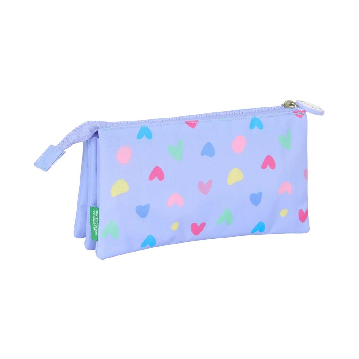 Estojo triplo Benetton Safta lilás Lilás-2