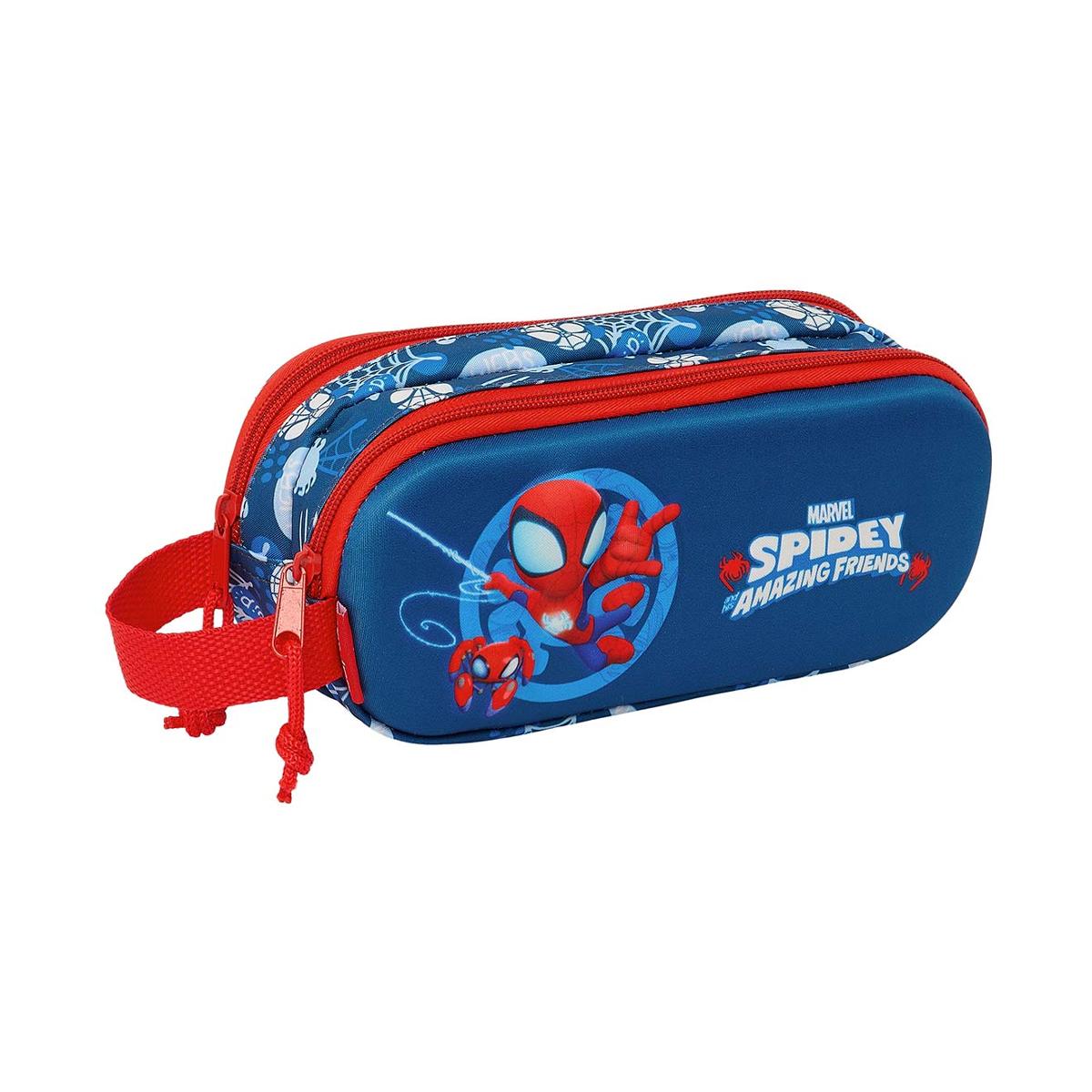 Imagem 0 de Estojo duplo 3D Spiderman Safta azul e vermelho