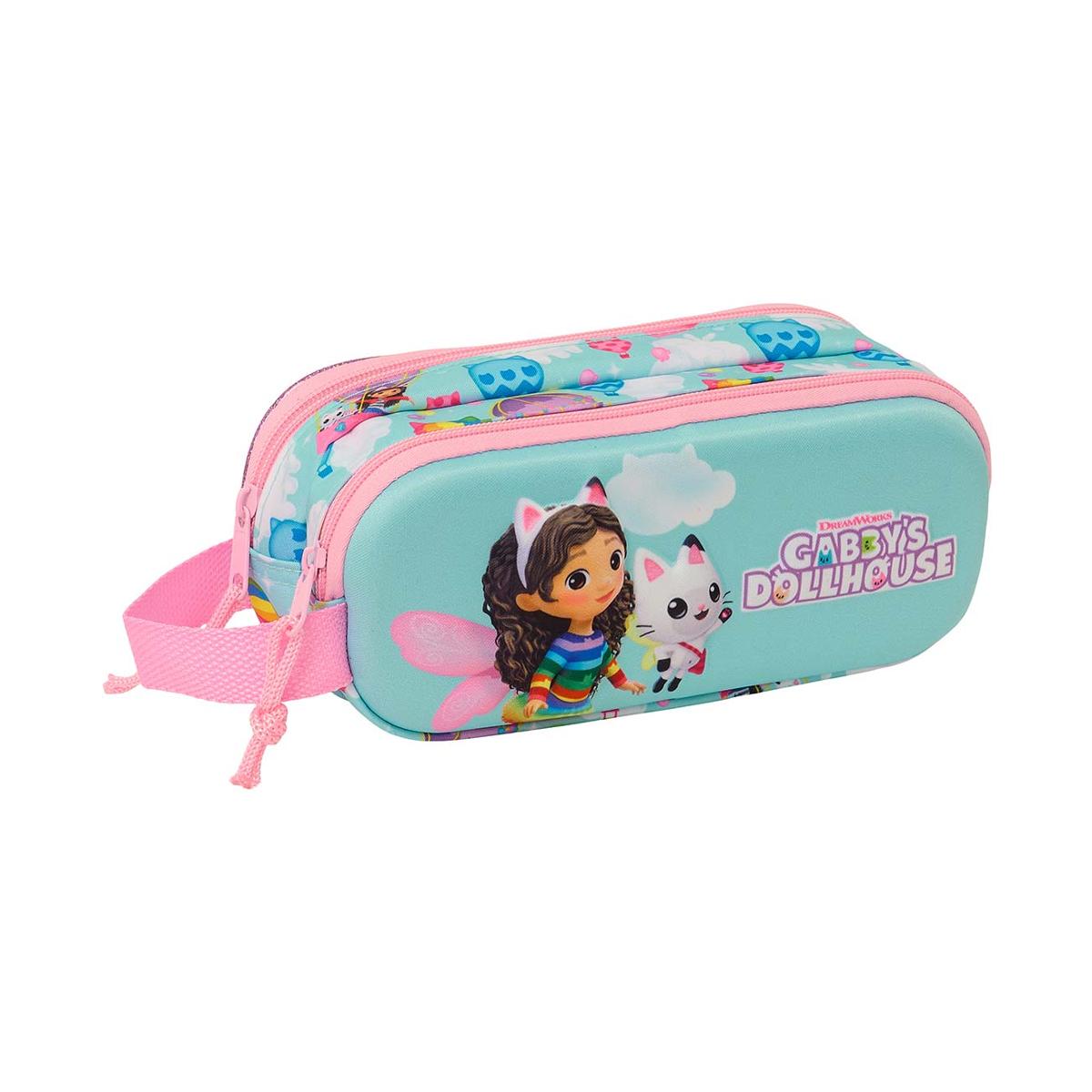 Portatodo doble 3D Gabby's Dollhouse Safta celeste y rosa Celeste / Rosa-1