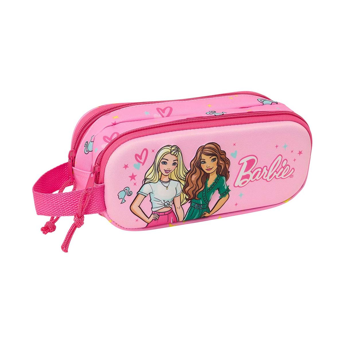 Portatodo doble 3D Barbie Safta rosa y fucsia Rosa / Fucsia-1