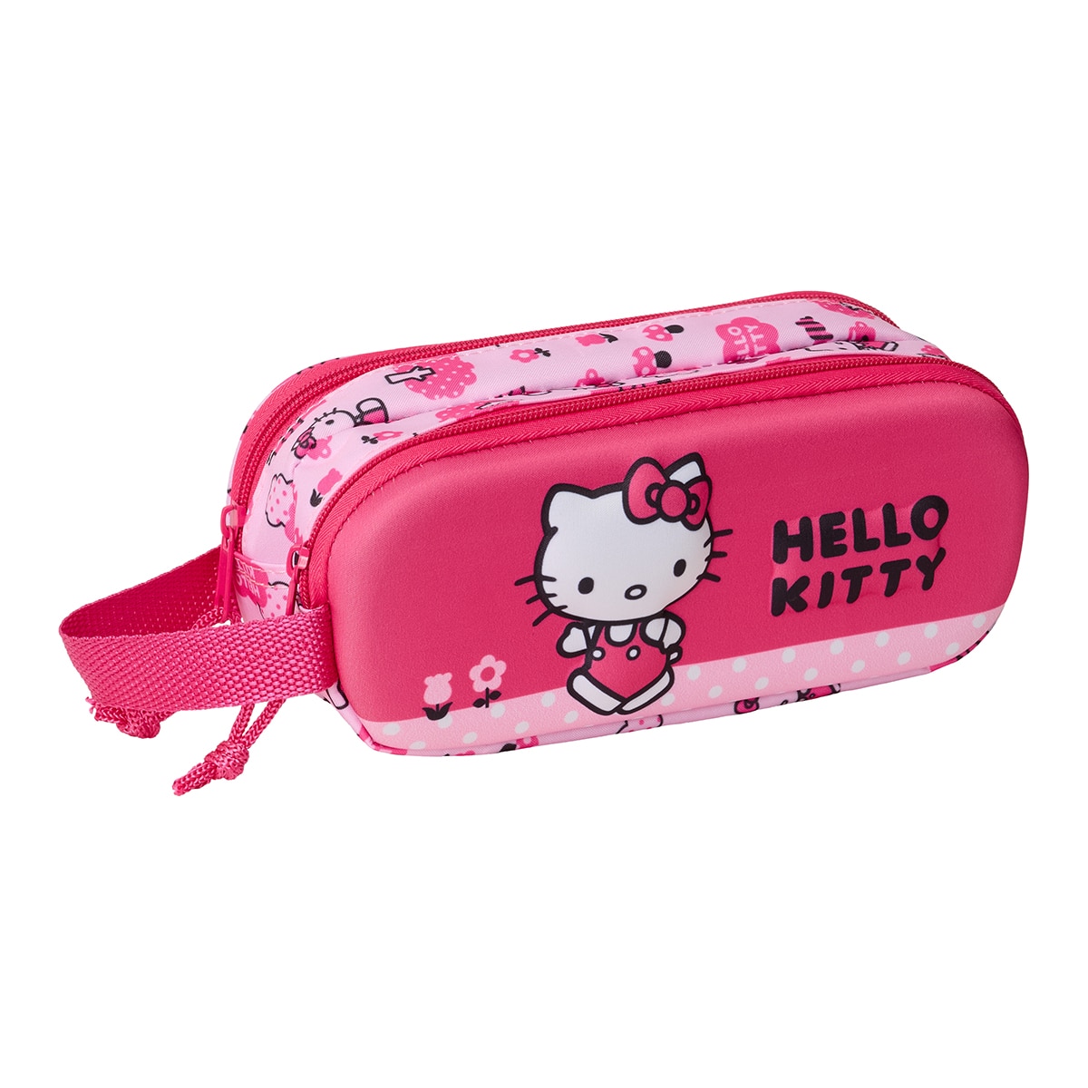 Estojo duplo 3D Hello Kitty Safta rosa Rosa-1