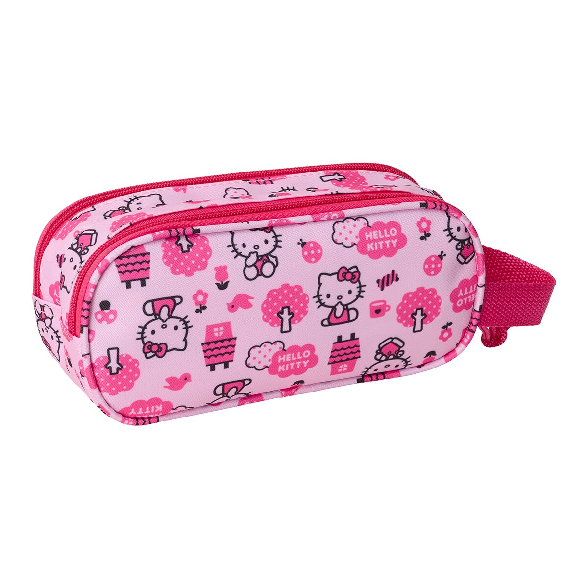 Estojo duplo 3D Hello Kitty Safta rosa Rosa-2