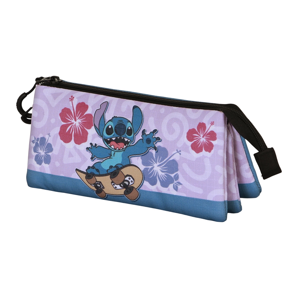 Imagen 0 de Estuche portatodo triple Lilo y Stitch skate Disney Karactermania lila
