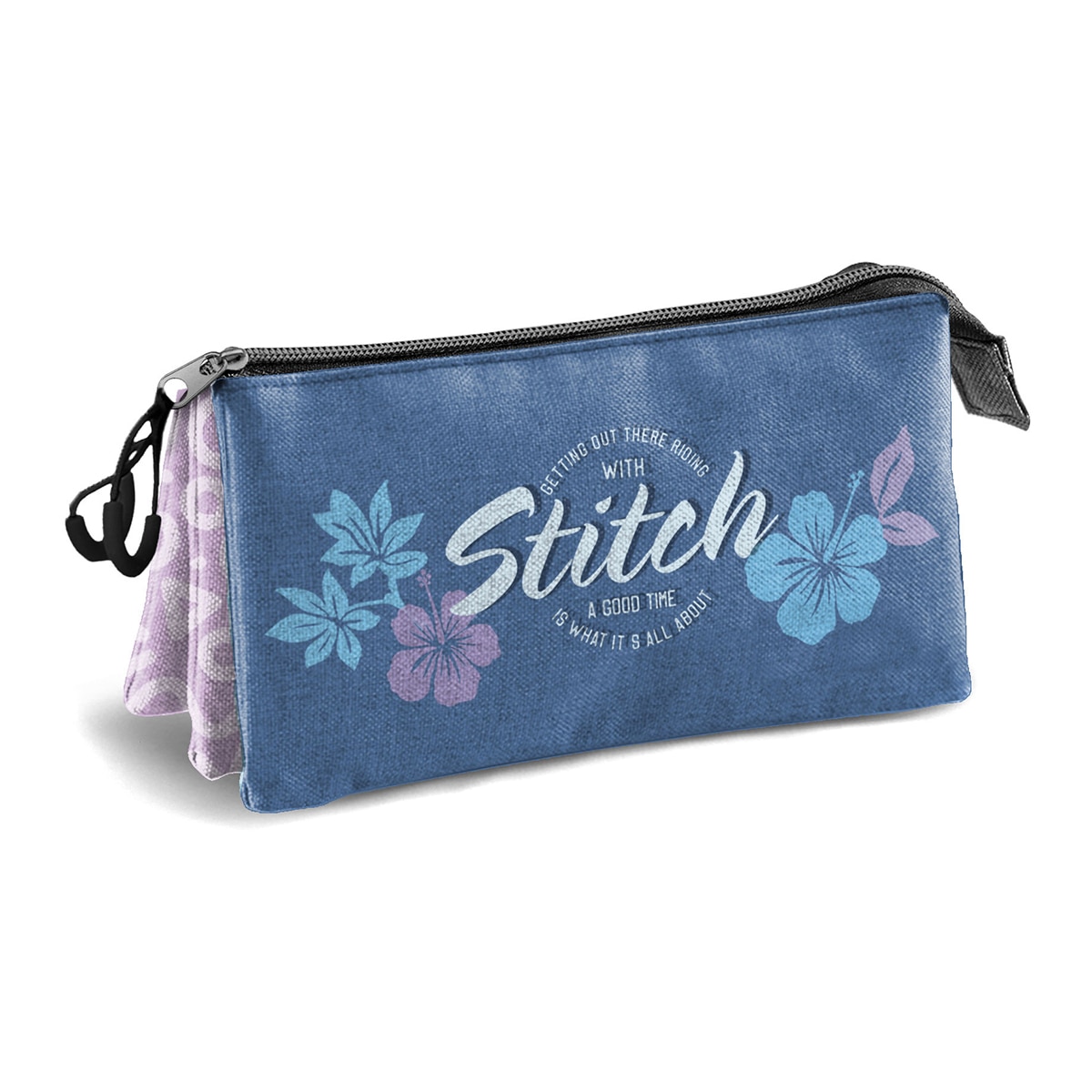Estuche portatodo triple Lilo y Stitch skate Disney Karactermania lila Lila-2