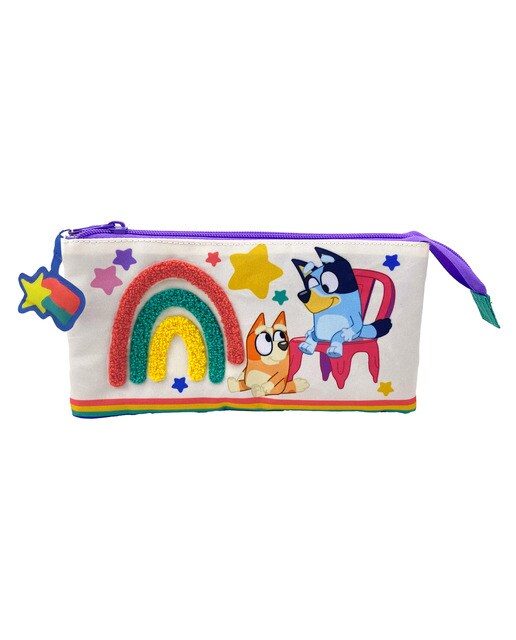 Portatodo triple con cinco compartimentos Bluey Rainbow CyP Brands multicolor Multicolor-1