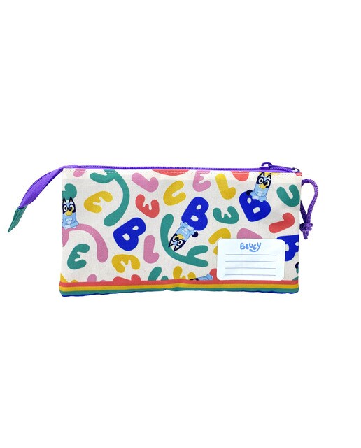 Portatodo triple con cinco compartimentos Bluey Rainbow CyP Brands multicolor Multicolor-2