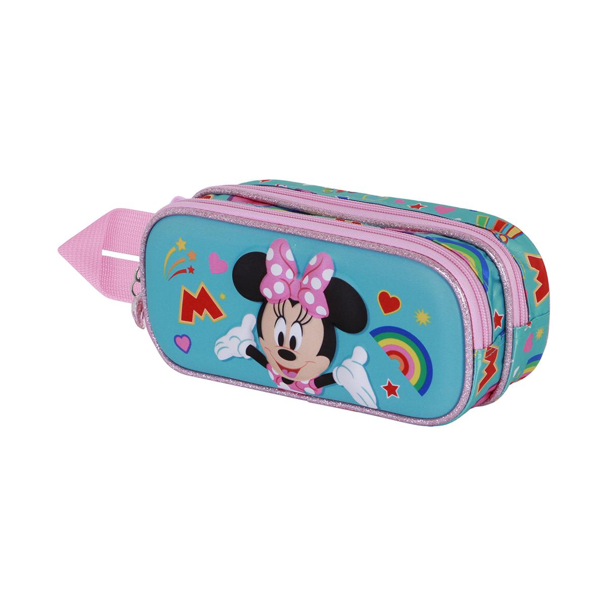 Imagen 0 de Estuche portatodo doble 3D Minnie Mouse greet Disney Karactermania turquesa