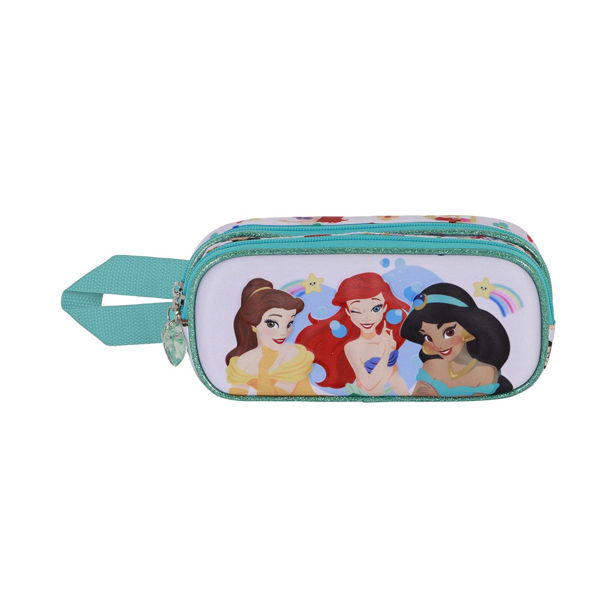 Estuche portatodo doble 3D Princesas Disney rainbows Disney Karactermania blanco Blanco-2
