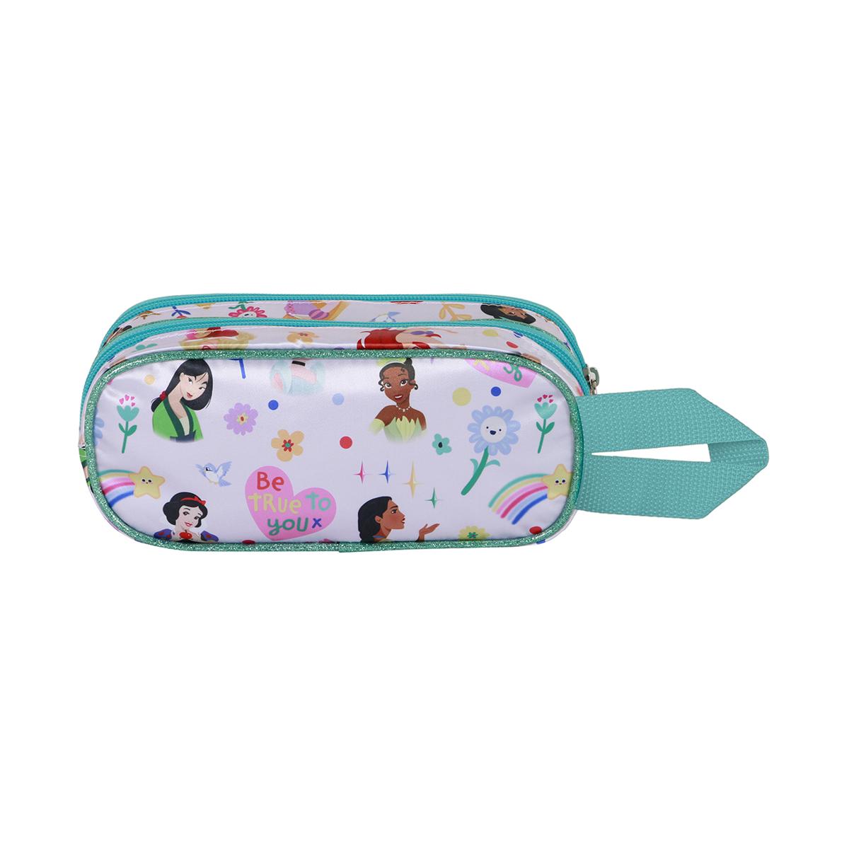 Estuche portatodo doble 3D Princesas Disney rainbows Disney Karactermania blanco Blanco-3
