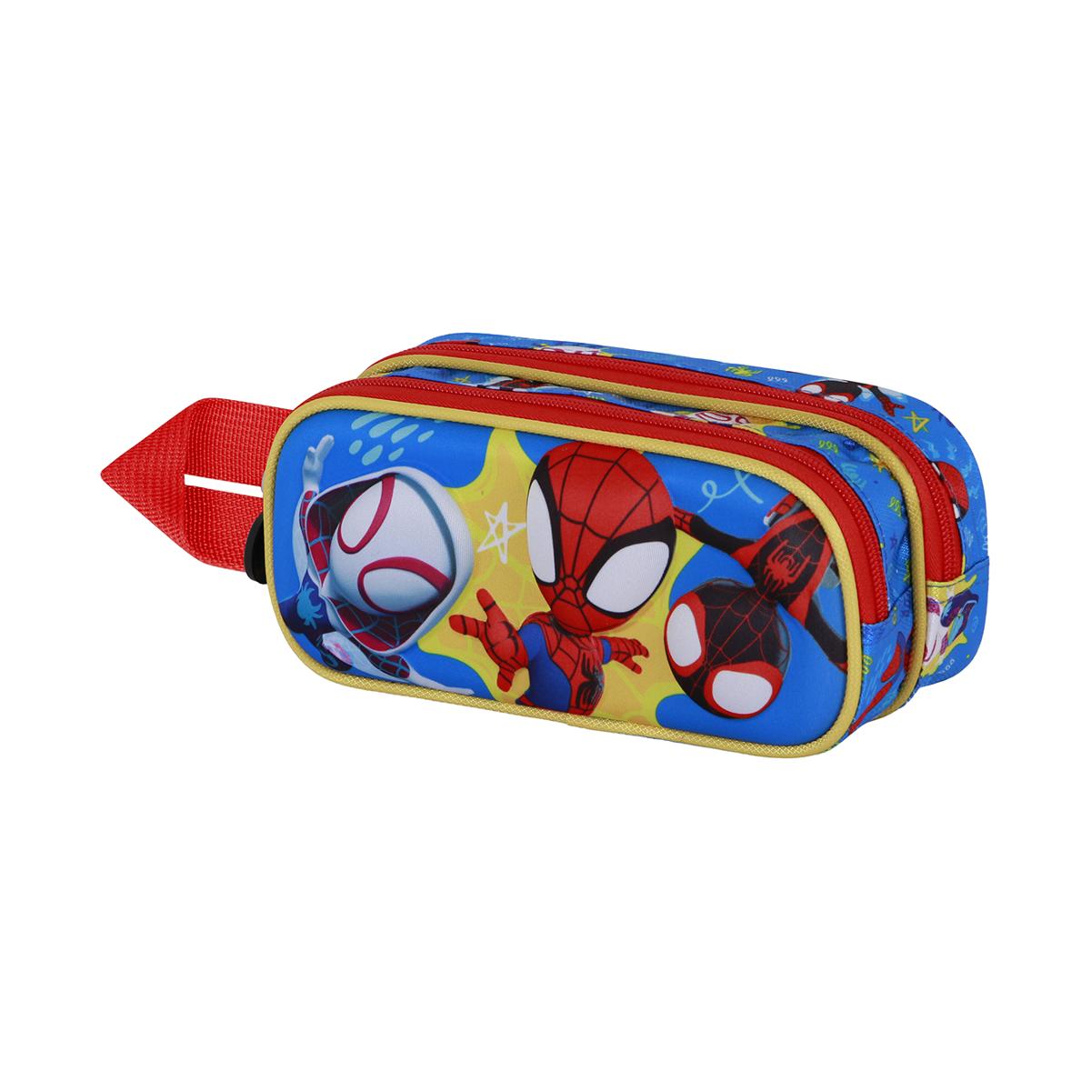 Estuche portatodo doble 3D Spiderman amazing Marvel Karactermania rojo Rojo-1