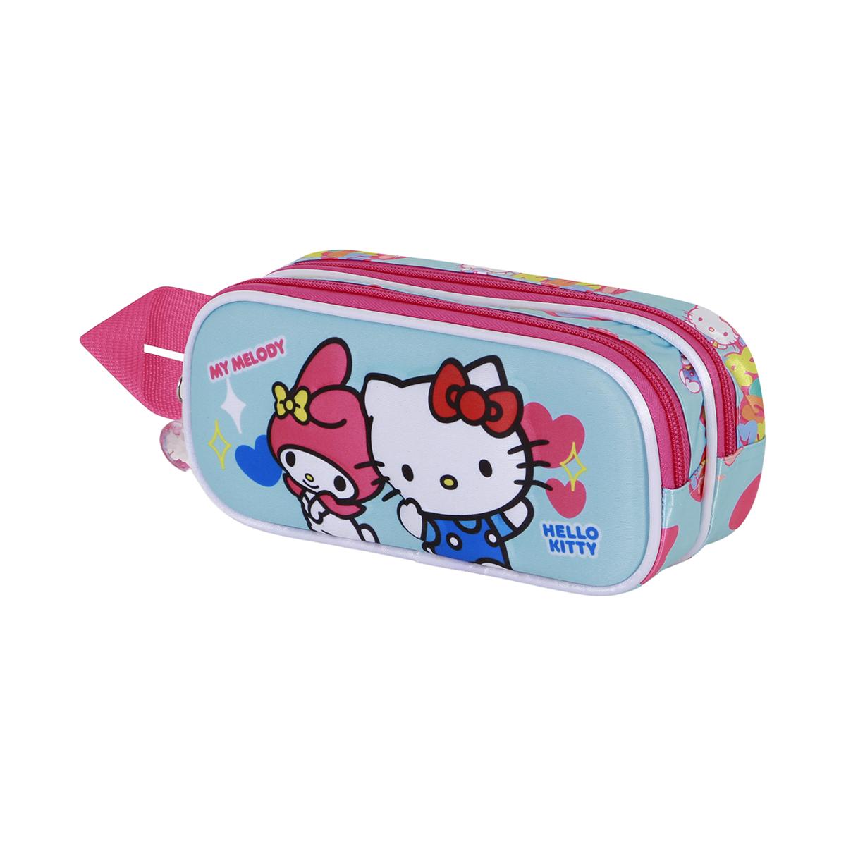 Imagen 0 de Estuche portatodo doble 3D Hello Kitty friendship Sanrio Karactermania azul