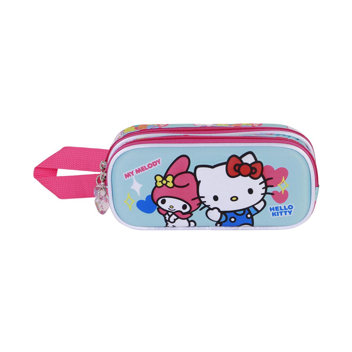 Estuche portatodo doble 3D Hello Kitty friendship Sanrio Karactermania azul Azul-2