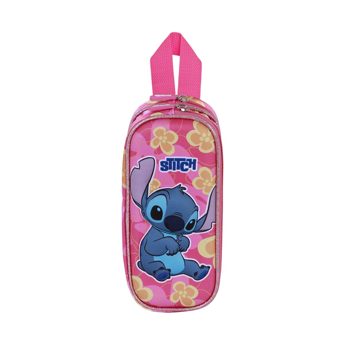 Estuche portatodo doble 3D Lilo y Stitch cute Disney Karactermania rosa Rosa-2