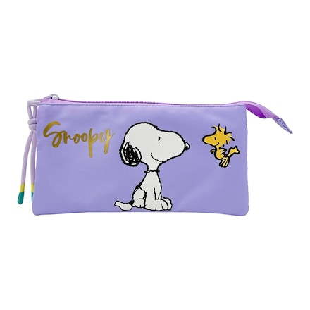 Portatodo triple con 5 compartimentos Snoopy CyP Brands morado · CYP