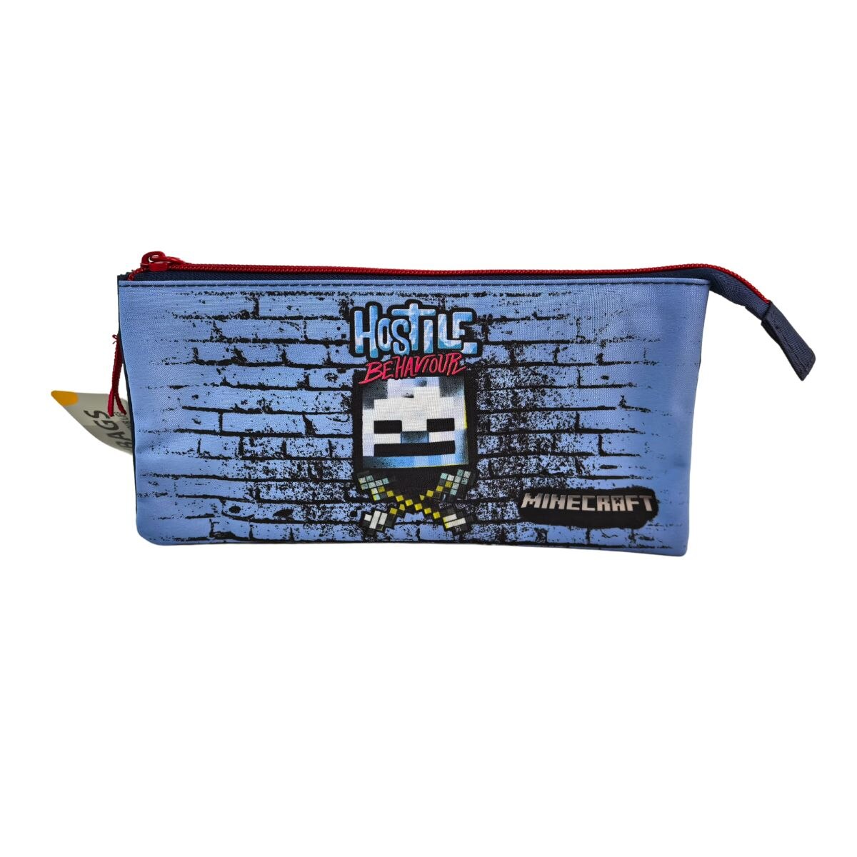 Estojo Triplo Minecraft Hostile Behavior Toybags Azul Azul-1