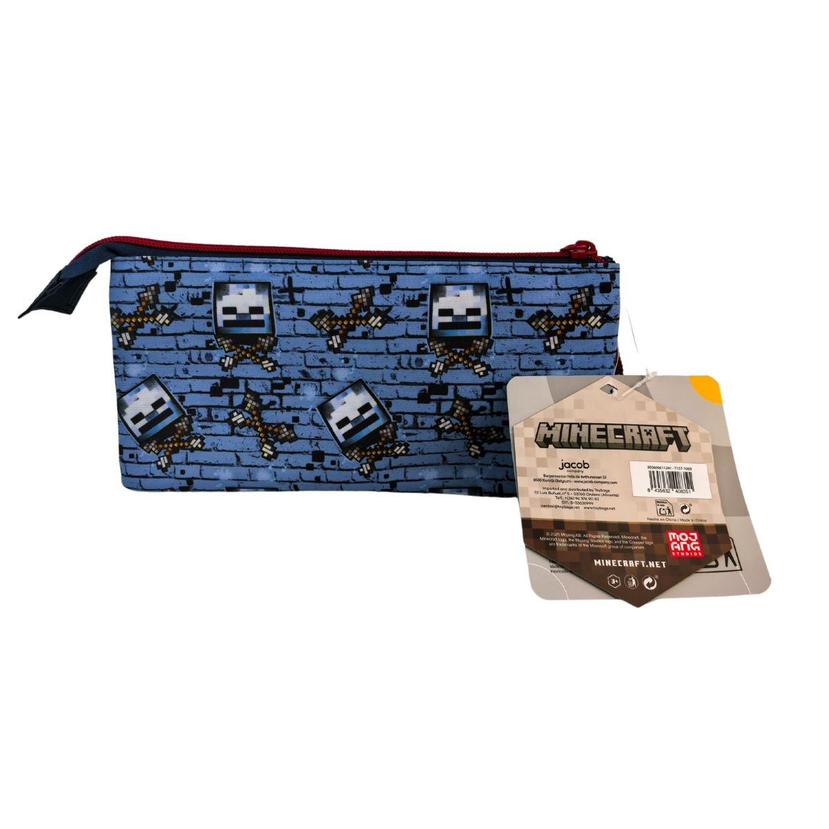Estojo Triplo Minecraft Hostile Behavior Toybags Azul Azul-2