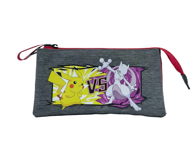 Imagem 0 de Estojo triplo com cinco compartimentos Pokémon Battle CyP Brands preto multicor